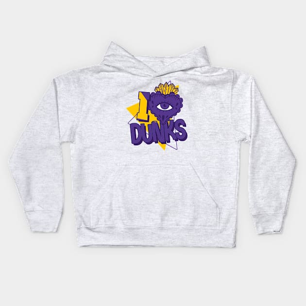 Love to Dunk Court Purple University Gold Kids Hoodie by funandgames